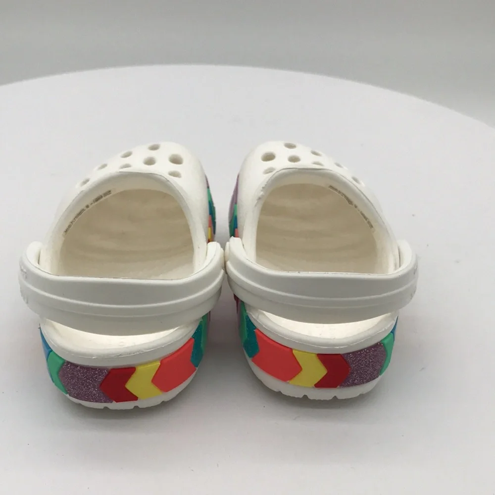 Crocs Kids Classic White Rainbow Clog size C 4 US